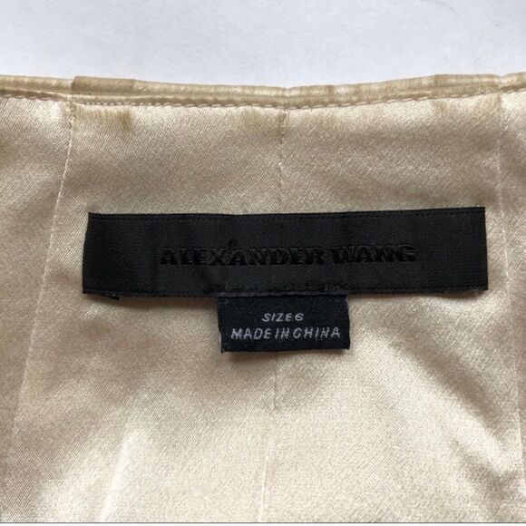 EUC Alexander Wang 100% Silk Asymmetrical Draped Blouse Vest Top Tie Back Size 6 - Picture 6 of 15